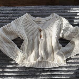 Aeropostale Cozy Cream Button-Up Sweater